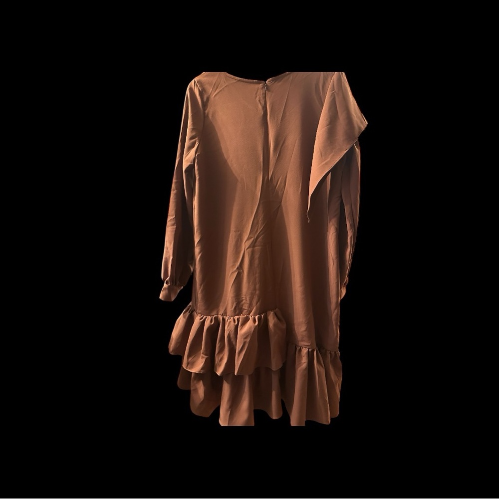 FUN Brown Ruffle Dress! - Picture 2 of 4